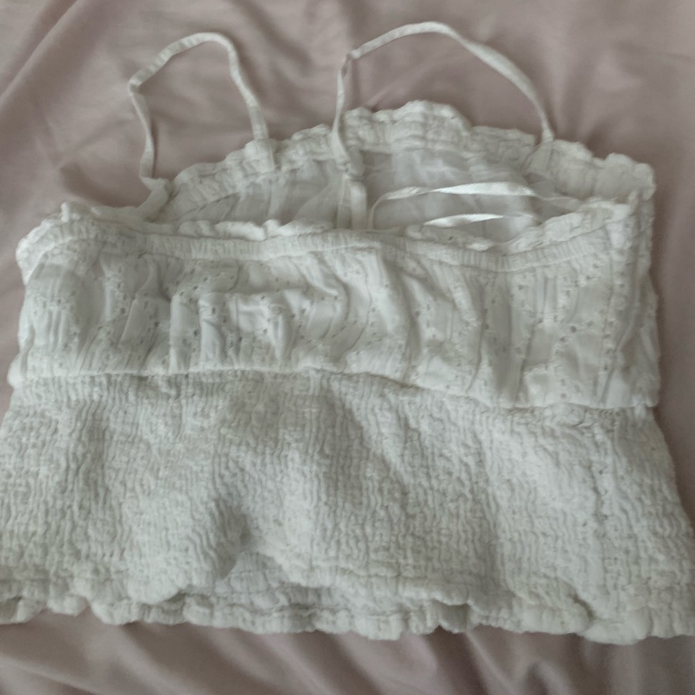 Sim & Sam White Patterned Crop Top Tank - Picture 2 of 5